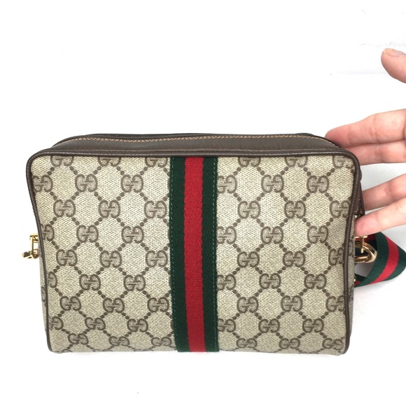 Authentic Gucci brown monogram coated canvas crossbody bag clutch - Picture 16 of 16